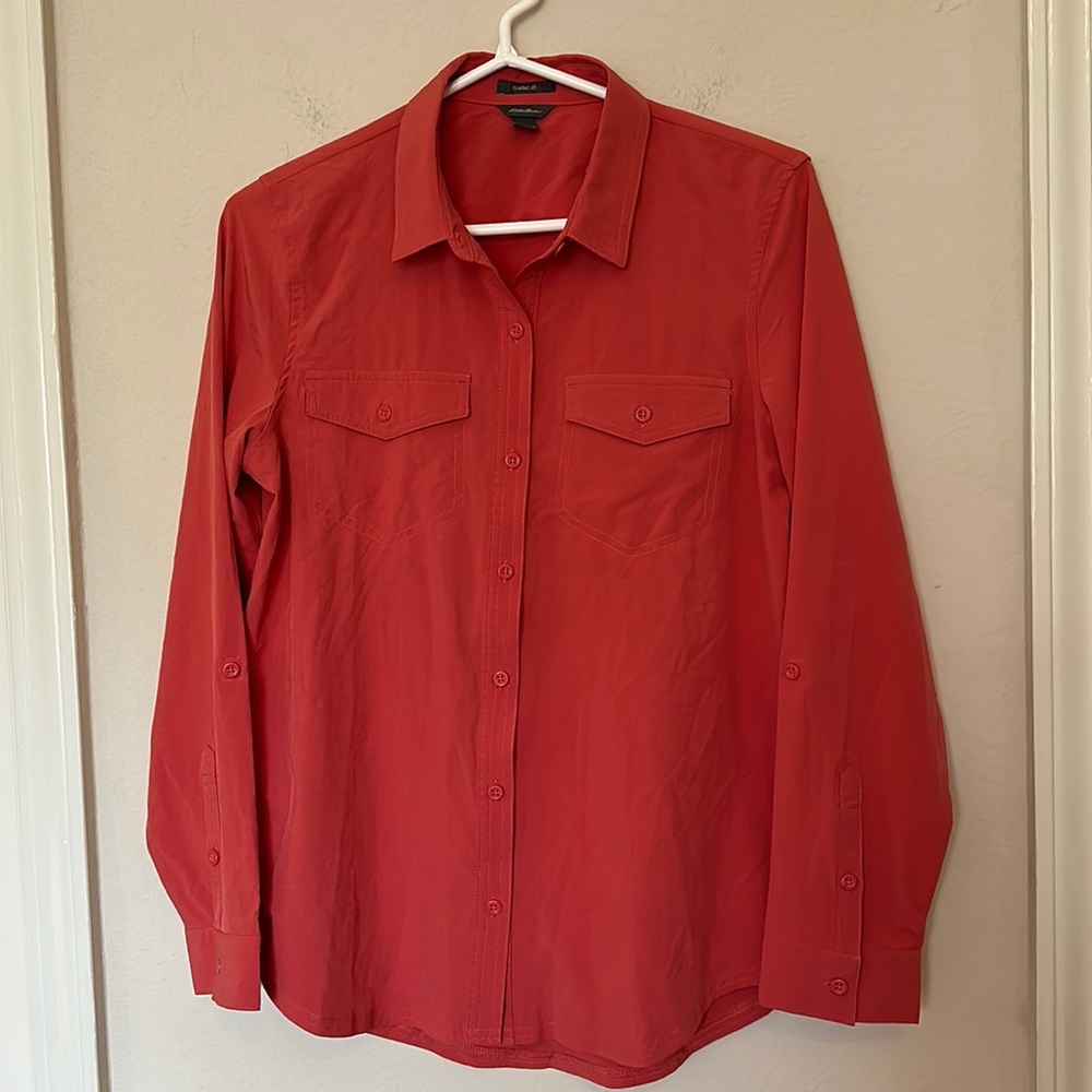 NWOT Eddie Bauer Coral Long Sleeve Top